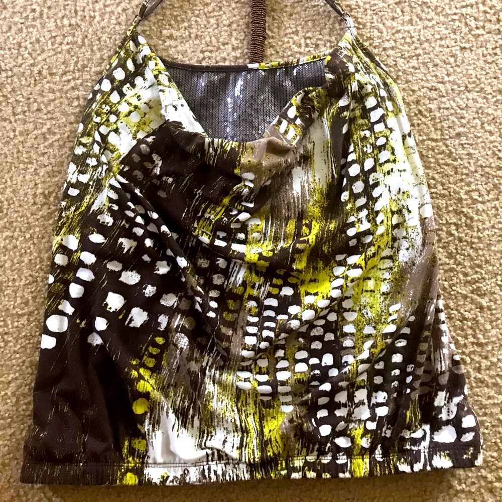 Xoxo sequined and beaded large tank